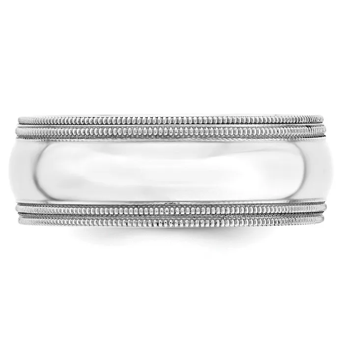 Goldia Solid 10K White Gold 8mm Double Milgrain Comfort Fit MensWomens Wedding Band Ring Size 105 Rings Goldia Solid 10K White Gold 8mm Double Milgrain Comfort Fit MensWomens Wedding Band Ring Size 105 Rings