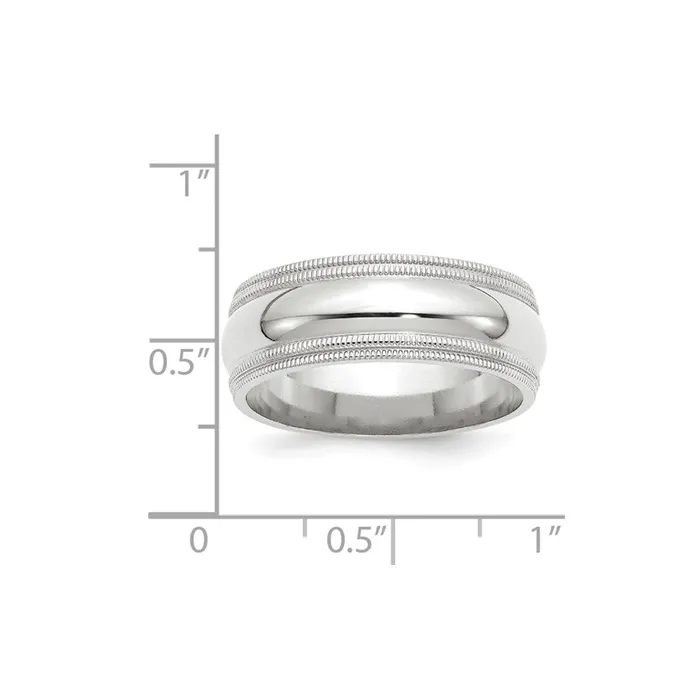 Goldia Solid 10K White Gold 8mm Double Milgrain Comfort Fit MensWomens Wedding Band Ring Size 105 Rings Goldia Solid 10K White Gold 8mm Double Milgrain Comfort Fit MensWomens Wedding Band Ring Size 105 Rings