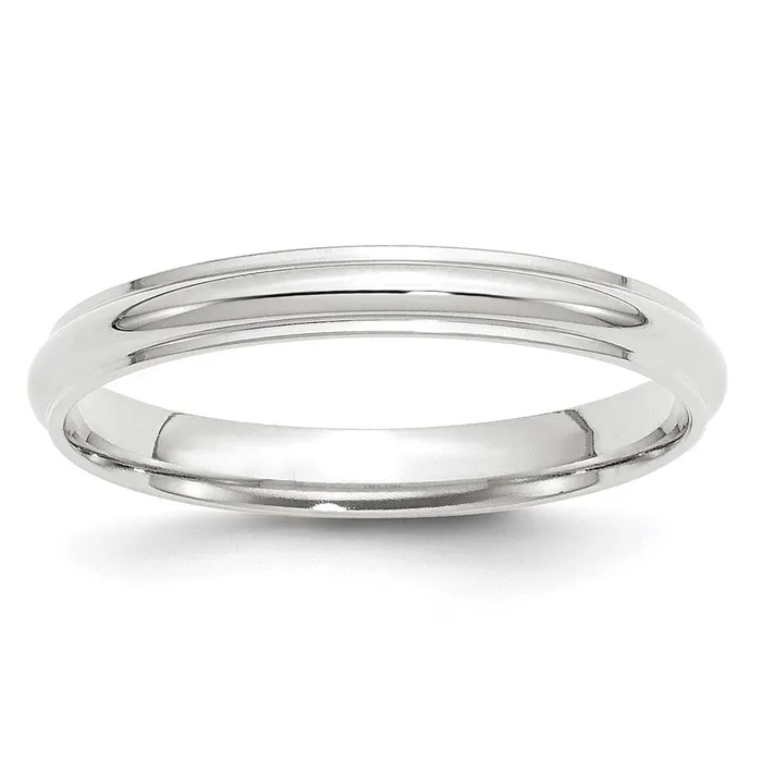 Goldia Solid 18K White Gold 3mm Half Round with Edge MensWomens Wedding Band Ring Size 135 Rings Goldia Solid 18K White Gold 3mm Half Round with Edge MensWomens Wedding Band Ring Size 135 Rings