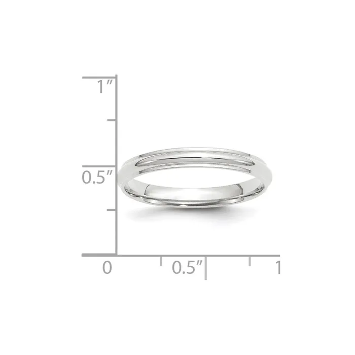 Goldia Solid 18K White Gold 3mm Half Round with Edge MensWomens Wedding Band Ring Size 135 Rings Goldia Solid 18K White Gold 3mm Half Round with Edge MensWomens Wedding Band Ring Size 135 Rings