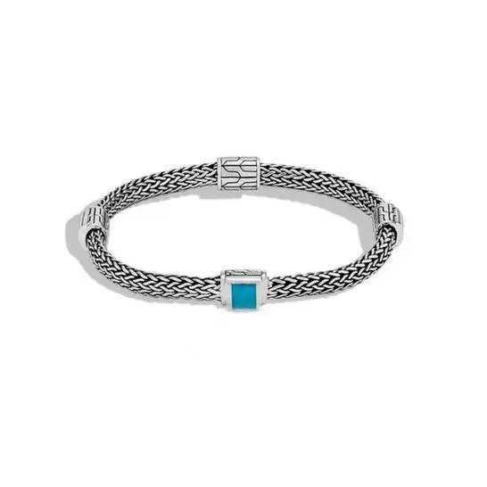 JMS always Bracelets Original John Hardy Classic Chain Turquoise Sterling Silver Four Station Bracelet Bbs961871tqxm JMS always Bracelets Original John Hardy Classic Chain Turquoise Sterling Silver Four Station Bracelet Bbs961871tqxm