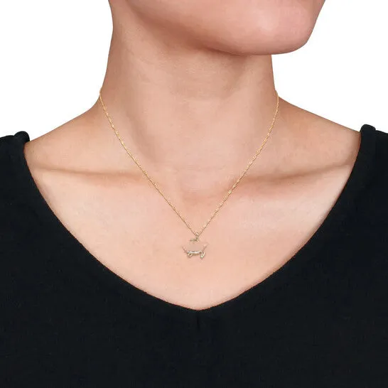JMS always Necklaces Original AMOUR Diamond Accent Sea Turtle Pendant with Chain In 10K Yellow Gold JMS always Necklaces Original AMOUR Diamond Accent Sea Turtle Pendant with Chain In 10K Yellow Gold