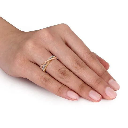 JMS always Rings Original 14 CT TW Diamond Crossover Ring in Sterling Silver JMS always Rings Original 14 CT TW Diamond Crossover Ring in Sterling Silver