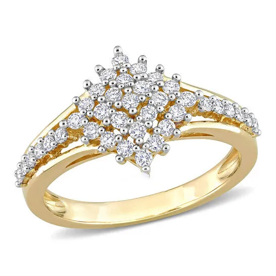 JMS always Rings Original Amour 14k Yellow Gold 12 CT TDW Diamond Cluster Ring JMS always Rings Original Amour 14k Yellow Gold 12 CT TDW Diamond Cluster Ring