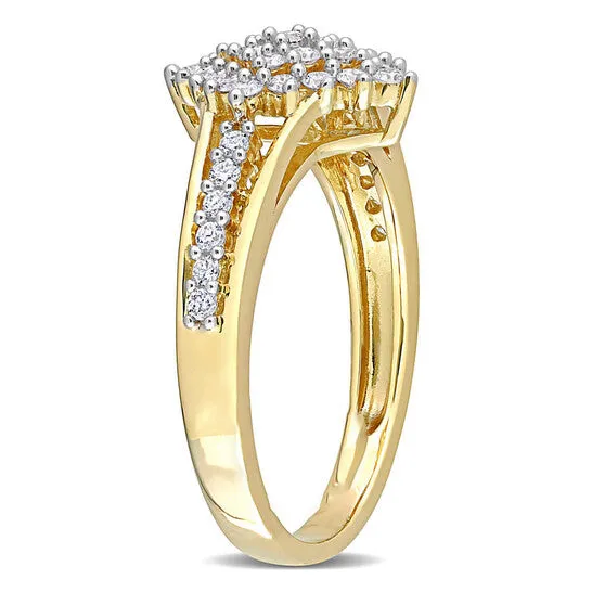 JMS always Rings Original Amour 14k Yellow Gold 12 CT TDW Diamond Cluster Ring JMS always Rings Original Amour 14k Yellow Gold 12 CT TDW Diamond Cluster Ring