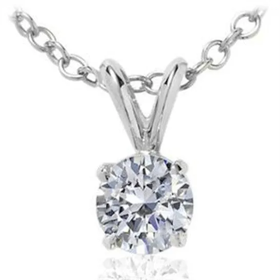 JMS always Rings Original Maulijewels 100 Carat Round White Diamond IJ I1I2 Solitaire Pendnat In 14K White Gold With 18 14K White Gold Plated Sterling Silver Box Chain JMS always Rings Original Maulijewels 100 Carat Round White Diamond IJ I1I2 Solitaire Pendnat In 14K White Gold With 18 14K White Gold Plated Sterling Silver Box Chain