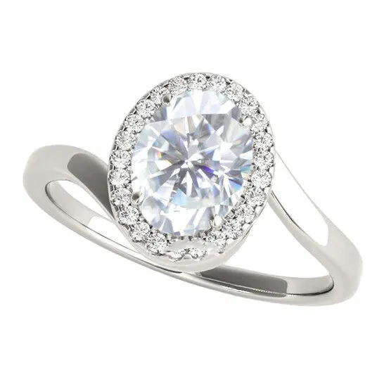 JMS always Rings Original Maulijewels 10K White Gold 165 Carat Oval Moissanite GH VS1 Natural Diamond Halo Engagement Rings JMS always Rings Original Maulijewels 10K White Gold 165 Carat Oval Moissanite GH VS1 Natural Diamond Halo Engagement Rings