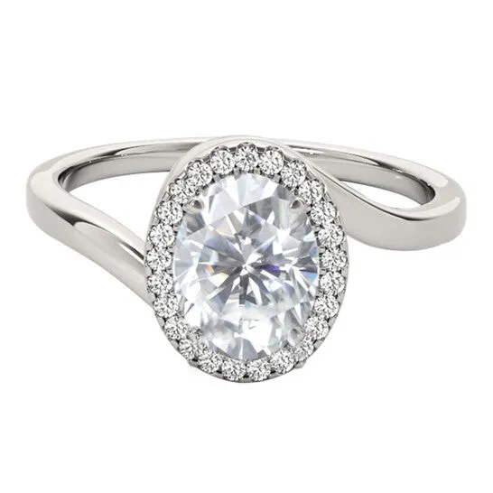 JMS always Rings Original Maulijewels 10K White Gold 165 Carat Oval Moissanite GH VS1 Natural Diamond Halo Engagement Rings JMS always Rings Original Maulijewels 10K White Gold 165 Carat Oval Moissanite GH VS1 Natural Diamond Halo Engagement Rings