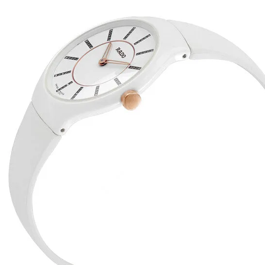 JMS always Watches Original Rado True Thinline White Diamond Dial Rubber Rubber Ladies Watch R27958709 JMS always Watches Original Rado True Thinline White Diamond Dial Rubber Rubber Ladies Watch R27958709
