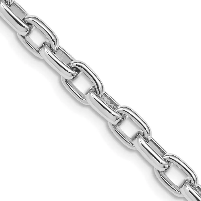 MDS Necklaces Solid 14K White Gold 24 inch 5mm Hand Polished Fancy Link with Lobster Clasp Chain Necklace MDS Necklaces Solid 14K White Gold 24 inch 5mm Hand Polished Fancy Link with Lobster Clasp Chain Necklace