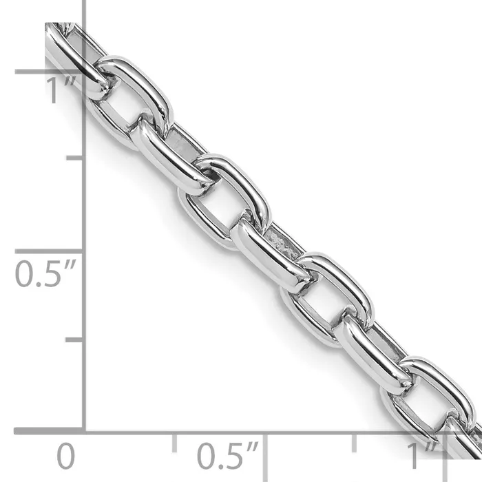 MDS Necklaces Solid 14K White Gold 24 inch 5mm Hand Polished Fancy Link with Lobster Clasp Chain Necklace MDS Necklaces Solid 14K White Gold 24 inch 5mm Hand Polished Fancy Link with Lobster Clasp Chain Necklace