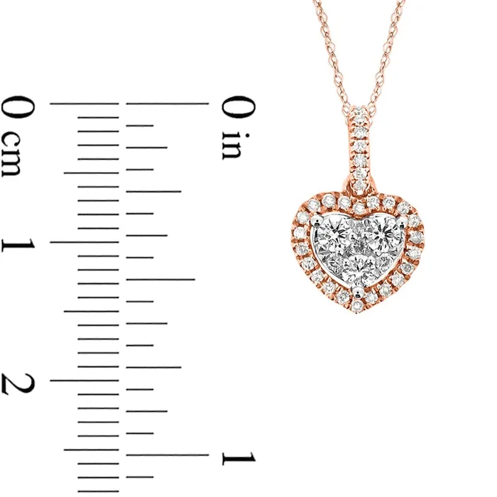 Necklaces 025 CT TW Composite Heart Natural Diamond Frame Pendant in 10K Rose Gold Goldia Necklaces 025 CT TW Composite Heart Natural Diamond Frame Pendant in 10K Rose Gold Goldia