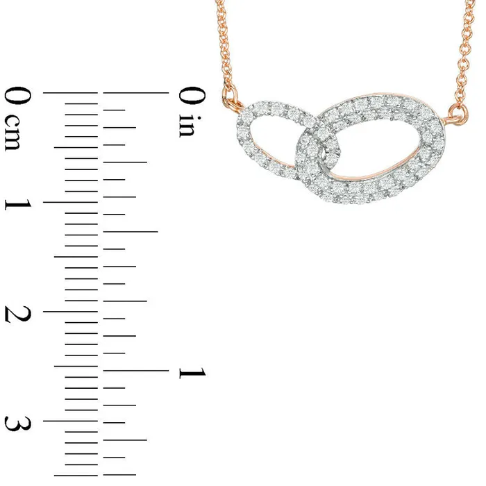 Necklaces 025 CT TW Natural Diamond Interlocking Ovals Necklace in 14K Rose Gold Goldia Necklaces 025 CT TW Natural Diamond Interlocking Ovals Necklace in 14K Rose Gold Goldia