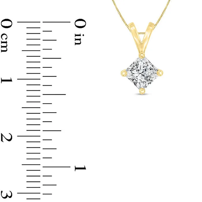 Necklaces 075 CT Certified PrincessCut Natural Clarity Enhanced Solitaire Pendant in 14K Gold IVS2 Goldia Necklaces 075 CT Certified PrincessCut Natural Clarity Enhanced Solitaire Pendant in 14K Gold IVS2 Goldia