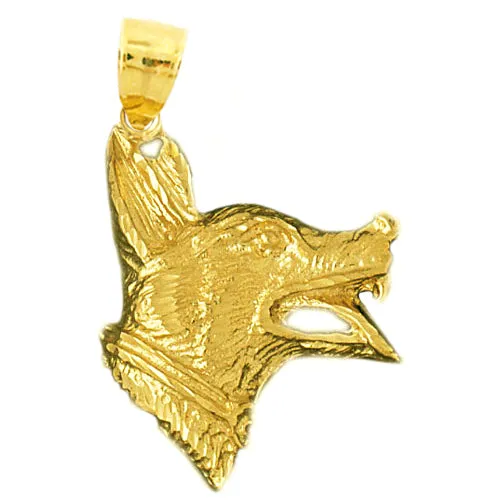 Necklaces 14K Gold German Shepherd Head Pendant Goldia