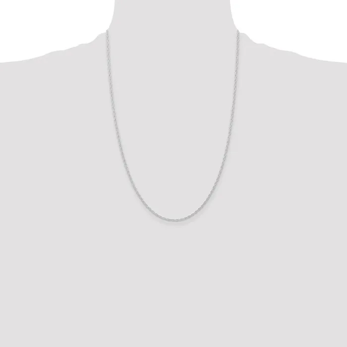 Necklaces 14K White Gold 24 inch Carded 115mm Cable Rope with Spring Ring Clasp Chain Necklace QGold Necklaces 14K White Gold 24 inch Carded 115mm Cable Rope with Spring Ring Clasp Chain Necklace QGold