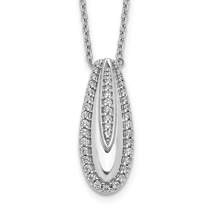 Necklaces Goldia 14k White Gold Real Diamond Drop Necklace
