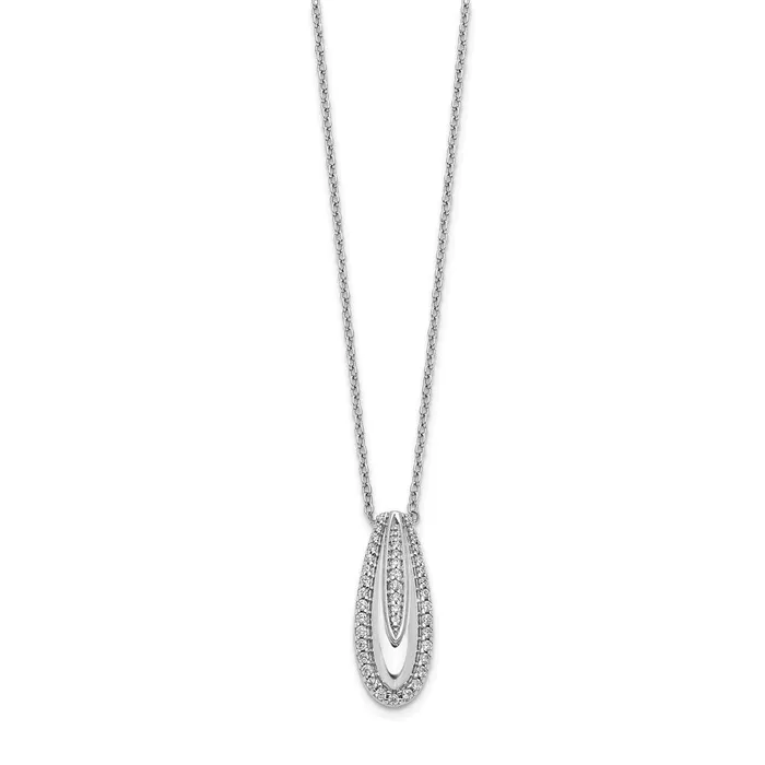 Necklaces Goldia 14k White Gold Real Diamond Drop Necklace