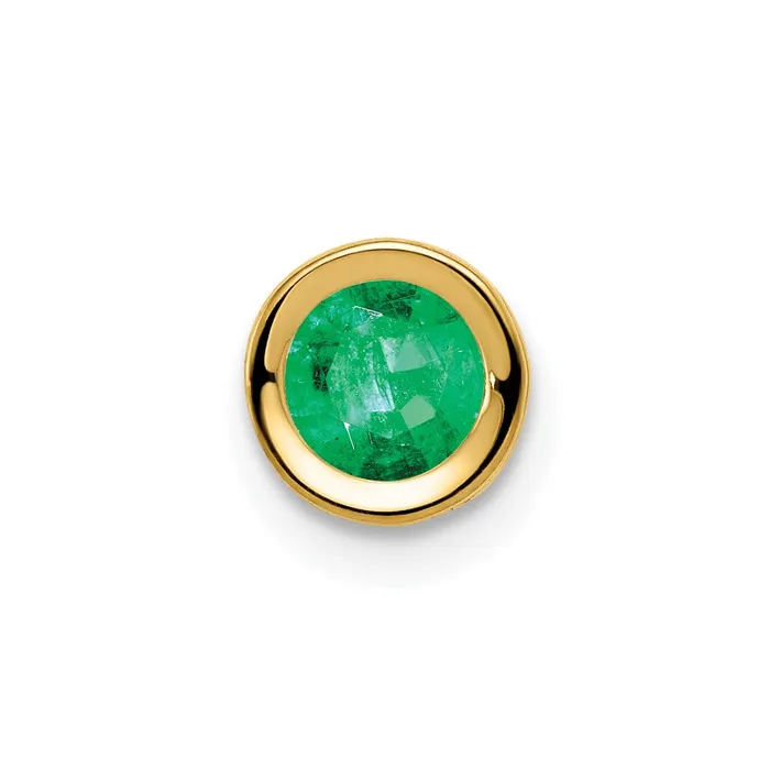 Necklaces Goldia 14K Yellow Gold 5mm Emerald bezel pendant