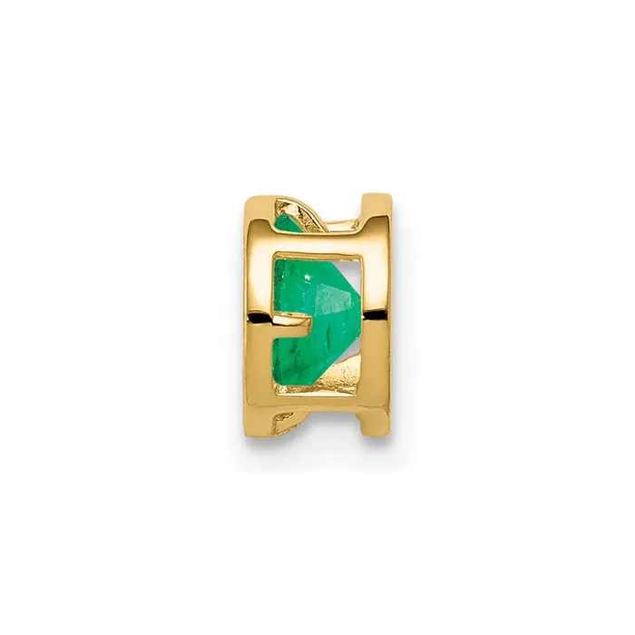 Necklaces Goldia 14K Yellow Gold 5mm Emerald bezel pendant