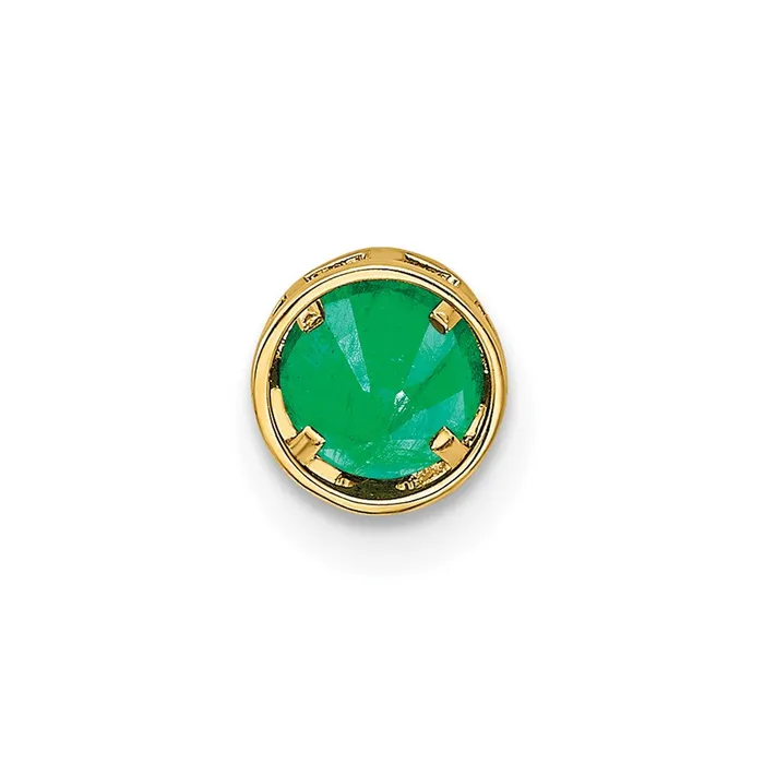 Necklaces Goldia 14K Yellow Gold 5mm Emerald bezel pendant