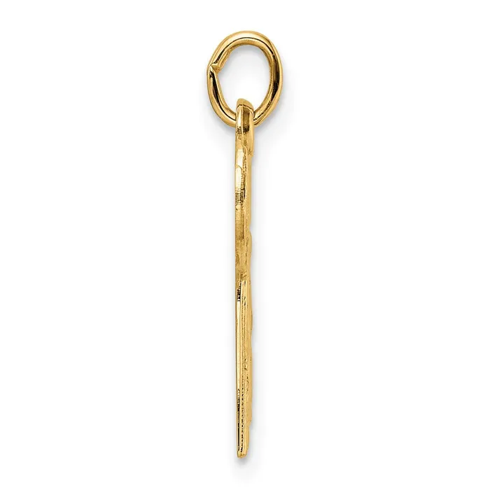Necklaces Goldia 14k Yellow Gold Polished and Textured Solid Chai Symbol Pendant