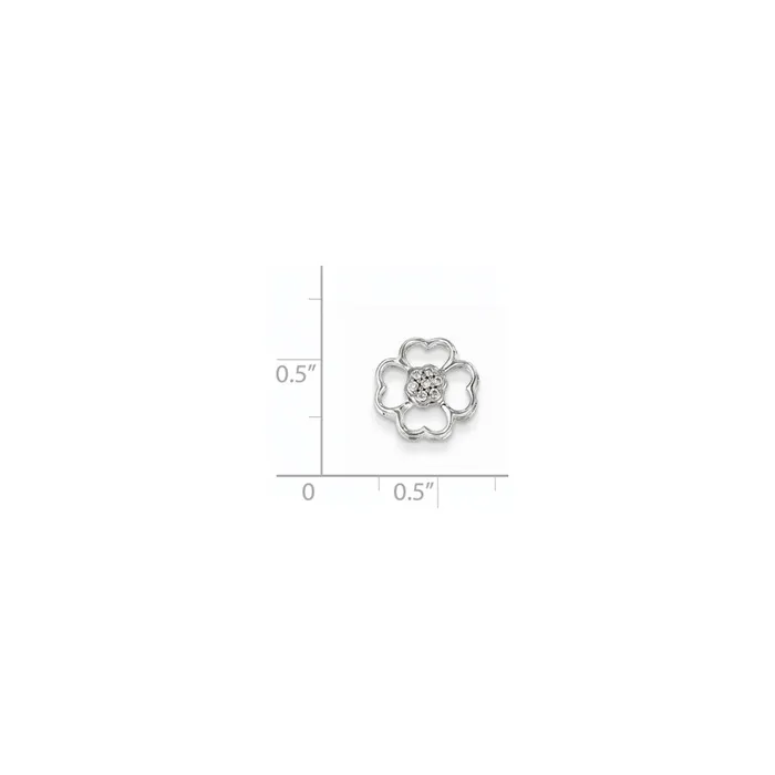 Necklaces Goldiacom 14K White Gold Diamond Flower Pendant Slide