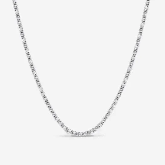 Necklaces JMS always Original Brilliant Diamond 14K White Gold 15 ctw Round Lab Grown Diamond Tennis Necklace for Men FG VS2