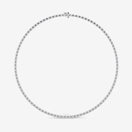 Necklaces JMS always Original Brilliant Diamond 14K White Gold 15 ctw Round Lab Grown Diamond Tennis Necklace for Men FG VS2 Necklaces JMS always Original Brilliant Diamond 14K White Gold 15 ctw Round Lab Grown Diamond Tennis Necklace for Men FG VS2