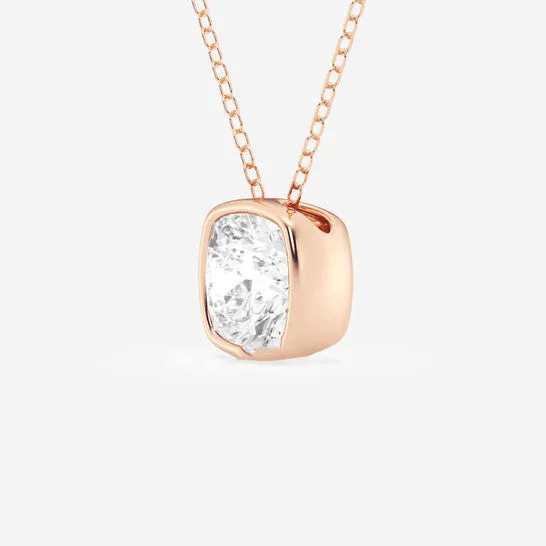 Necklaces JMS always Original Brilliant Diamond 200 cttw 14KT Rose Gold Bezel Setting CushionCut Lab Grown Diamond Pendant Necklace for WomenVS2 Necklaces JMS always Original Brilliant Diamond 200 cttw 14KT Rose Gold Bezel Setting CushionCut Lab Grown Diamond Pendant Necklace for WomenVS2