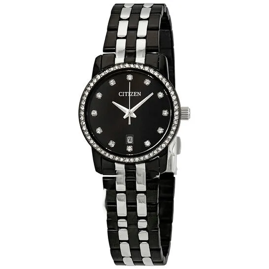 Original Citizen Swarovski Crystal Black Dial Ladies Watch EU603757E JMS always Watches Original Citizen Swarovski Crystal Black Dial Ladies Watch EU603757E JMS always Watches