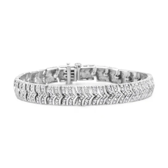 Original Haus of Brilliance 925 Sterling Silver 300 Cttw Diamond Chevron Link Bracelet I2I3 Clarity IJ Color Size 725 JMS always Bracelets Original Haus of Brilliance 925 Sterling Silver 300 Cttw Diamond Chevron Link Bracelet I2I3 Clarity IJ Color Size 725 JMS always Bracelets