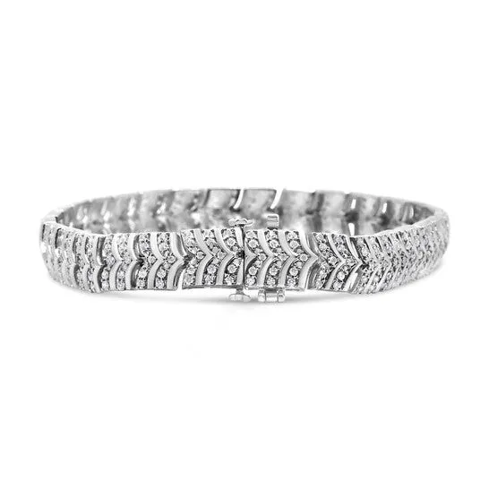Original Haus of Brilliance 925 Sterling Silver 300 Cttw Diamond Chevron Link Bracelet I2I3 Clarity IJ Color Size 725 JMS always Bracelets Original Haus of Brilliance 925 Sterling Silver 300 Cttw Diamond Chevron Link Bracelet I2I3 Clarity IJ Color Size 725 JMS always Bracelets