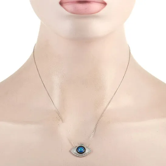 Original LB Exclusive 14K White Gold 040 ct Diamond Evil Eye Pendant Necklace JMS always Necklaces Original LB Exclusive 14K White Gold 040 ct Diamond Evil Eye Pendant Necklace JMS always Necklaces