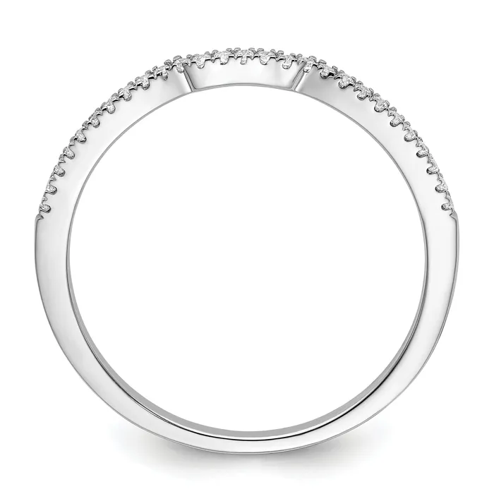 Rings 009ct CZ Solid Real 14k White Polished Matching Wedding Wedding Band Ring Goldia