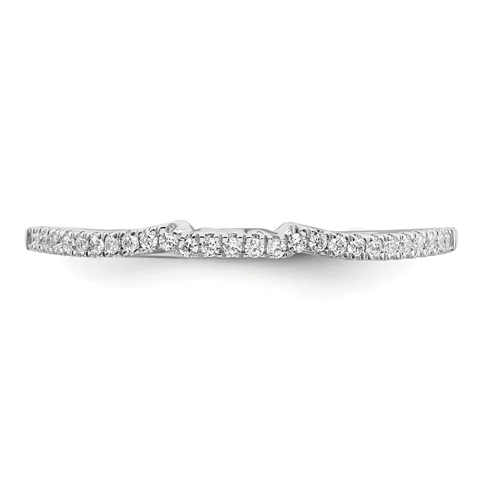 Rings 009ct CZ Solid Real 14k White Polished Matching Wedding Wedding Band Ring Goldia