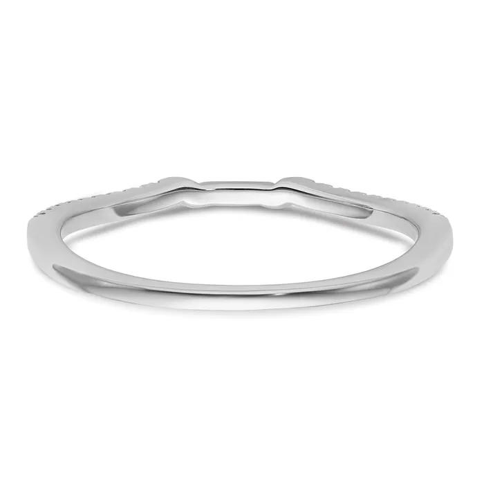 Rings 009ct CZ Solid Real 14k White Polished Matching Wedding Wedding Band Ring Goldia