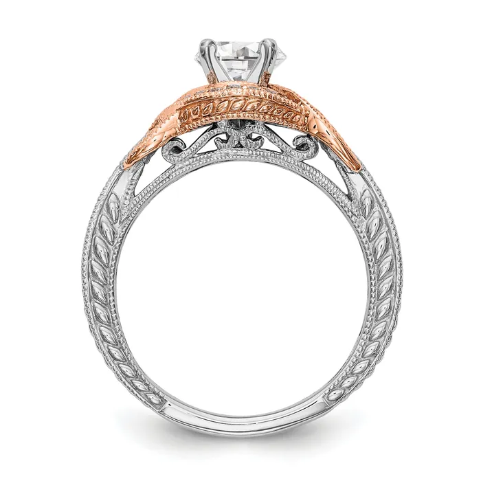 Rings 025ct CZ Solid Real 14k TT Peg Set CrissCross Engagement Ring Goldia