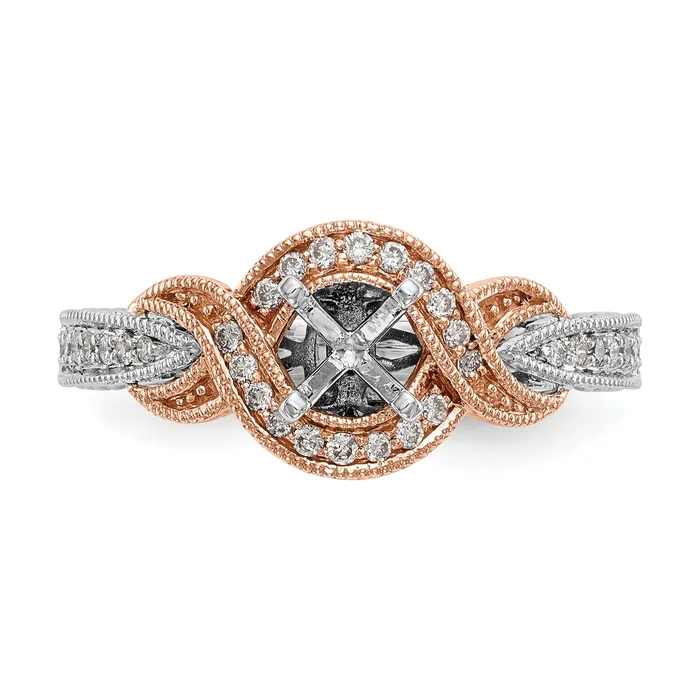 Rings 025ct CZ Solid Real 14k TT Peg Set CrissCross Engagement Ring Goldia