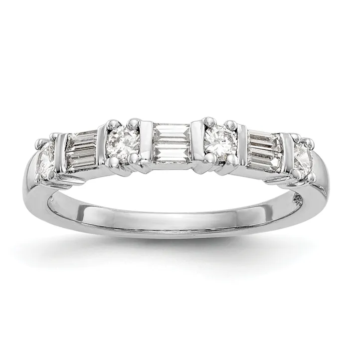 Rings 039ct CZ Solid Real 14K White Gold Wedding Band Ring Goldia