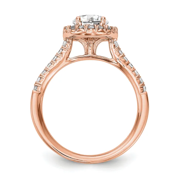 Rings 14k Rose Gold 13 Ct Lab Grown Diamond VSSI G 1 Ct Center Round Engagement Ring Goldia