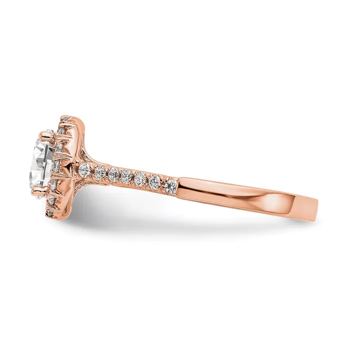 Rings 14k Rose Gold 13 Ct Lab Grown Diamond VSSI G 1 Ct Center Round Engagement Ring Goldia