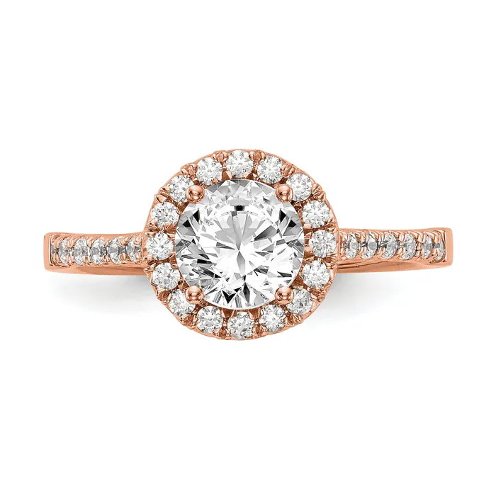 Rings 14k Rose Gold 13 Ct Lab Grown Diamond VSSI G 1 Ct Center Round Engagement Ring Goldia