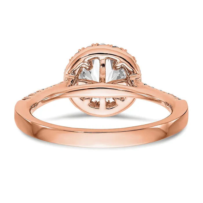 Rings 14k Rose Gold 13 Ct Lab Grown Diamond VSSI G 1 Ct Center Round Engagement Ring Goldia