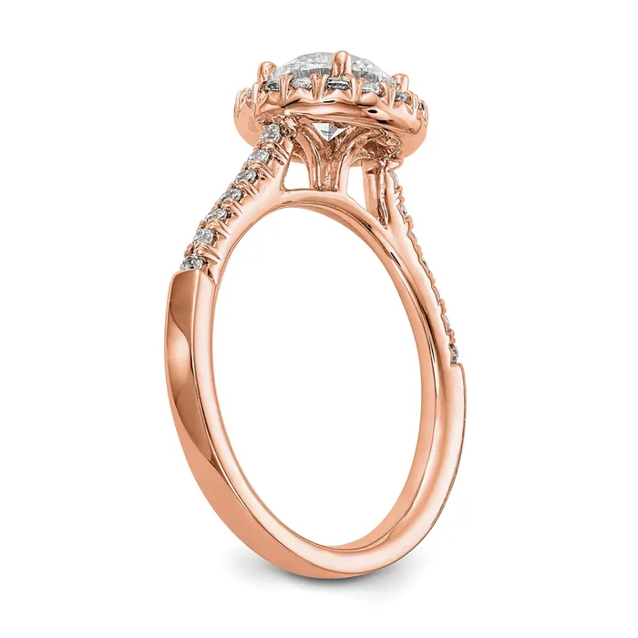 Rings 14k Rose Gold 13 Ct Lab Grown Diamond VSSI G 1 Ct Center Round Engagement Ring Goldia