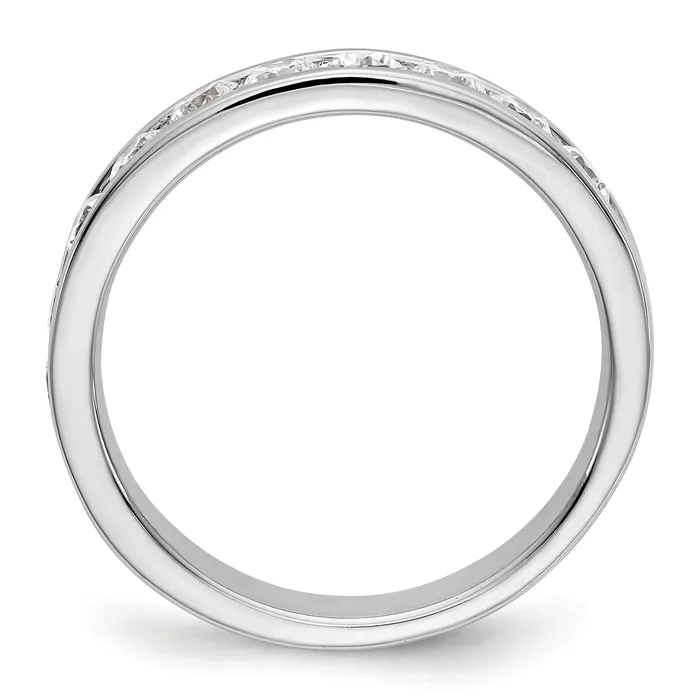 Rings 14k White Gold True Origin Lab Grown SIVS Near Colorless 1 Ct Round Diamond Mens Channel Band Ring Goldia