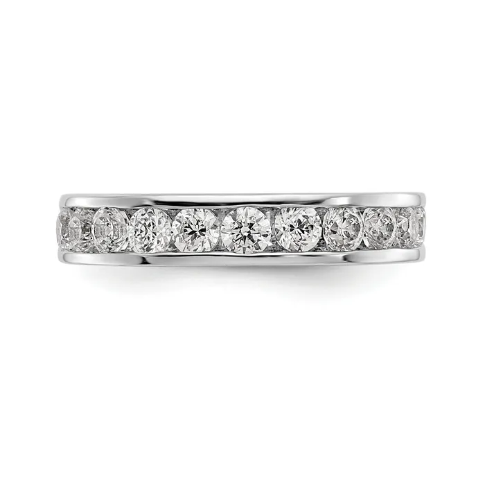 Rings 14k White Gold True Origin Lab Grown SIVS Near Colorless 1 Ct Round Diamond Mens Channel Band Ring Goldia