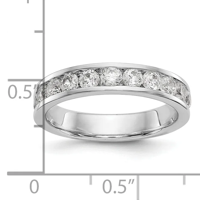 Rings 14k White Gold True Origin Lab Grown SIVS Near Colorless 1 Ct Round Diamond Mens Channel Band Ring Goldia