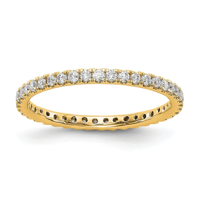 Rings 14k Yellow Gold 12 Ct Lab Grown Diamond VSSI G Shared Prong Eternity Band Ring Goldia