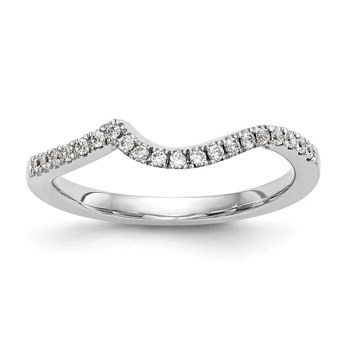 Rings Goldia 008ct CZ Solid Real 14K White Gold Contoured Wedding Wedding Band Ring Rings Goldia 008ct CZ Solid Real 14K White Gold Contoured Wedding Wedding Band Ring